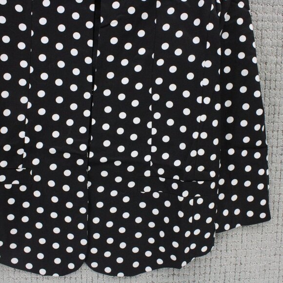 TOV Holy Jacket Womens Size 40 Black Polka Dot Long Sleeve Open Front Polyester - Picture 3 of 9